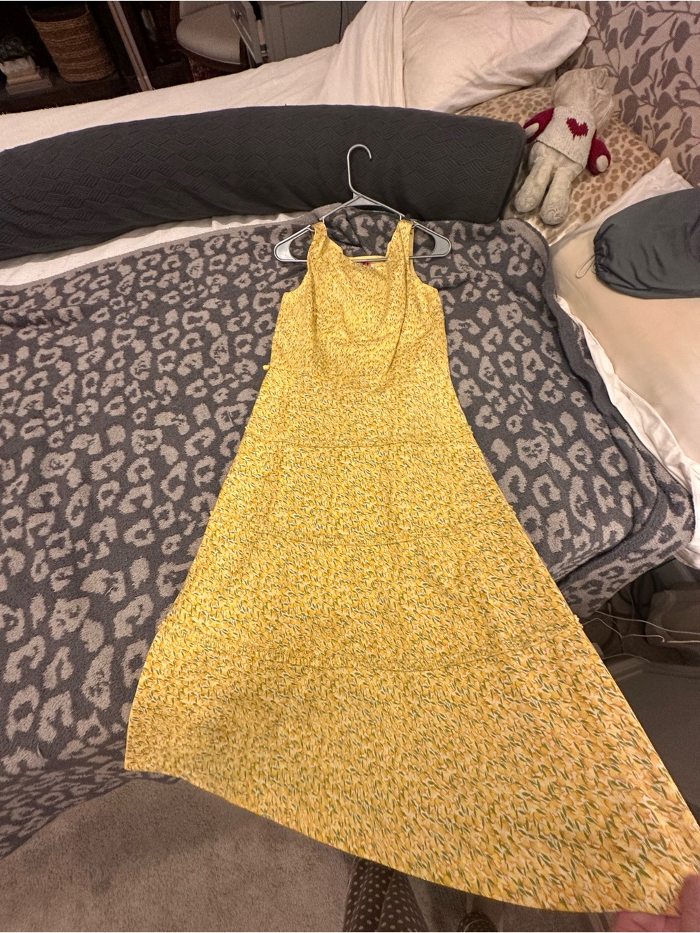 Liz Claiborne Yellow Floral Tie-Front Midi Dress - Picture 2 of 4